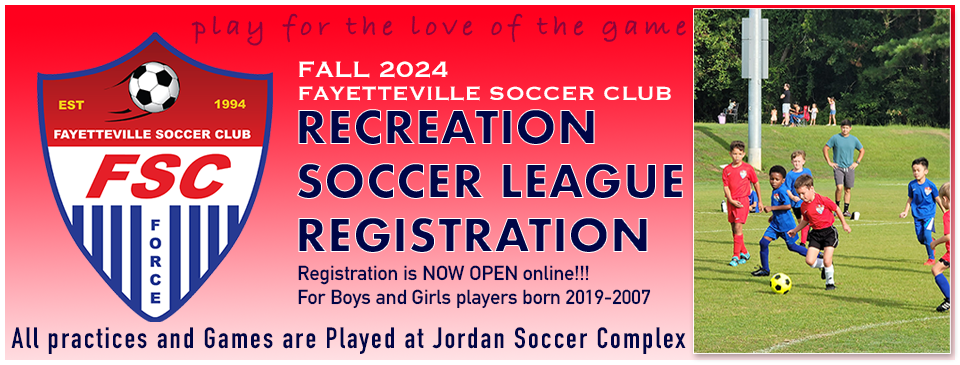 2024 Fall Recreation Soccer Registration Now Open!